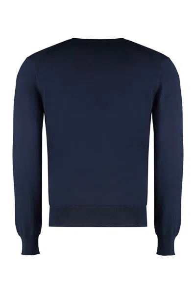 Gucci Crew-neck Wool Sweater In Blue