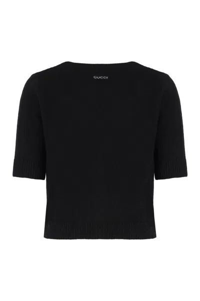 Gucci Wool And Cashmere Cardigan In Black