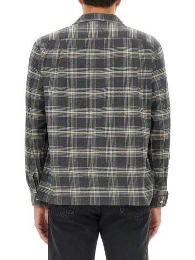 Sunflower Classic Check Plaid Shirt In Gray