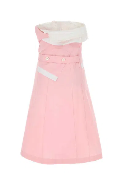 Miu Miu Pink Poplin Dress In Pink
