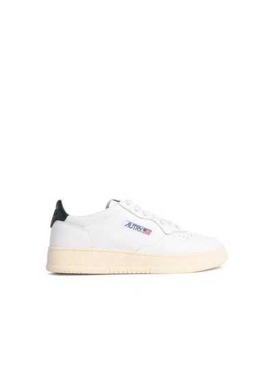 Autry Medalist Sneakers In White And Blue Leather In White