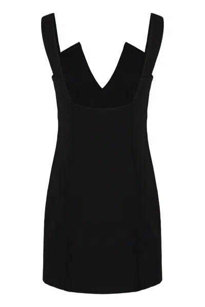 Givenchy V-collar Mini Dress In Black