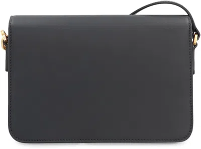 Mcm Black Leather Small Himmel Laurel Crossbody Bag In Gray