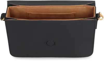 Mcm Black Leather Small Himmel Laurel Crossbody Bag In Gray