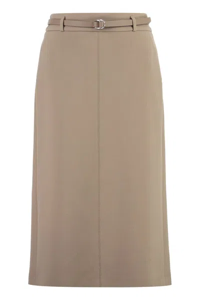 Peserico Stretch Pencil Skirt In Nude