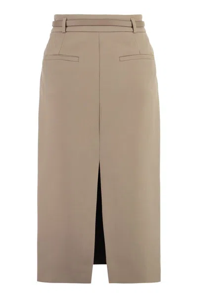 Peserico Stretch Pencil Skirt In Nude