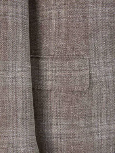 Canali Long-sleeved Plaid Blazer