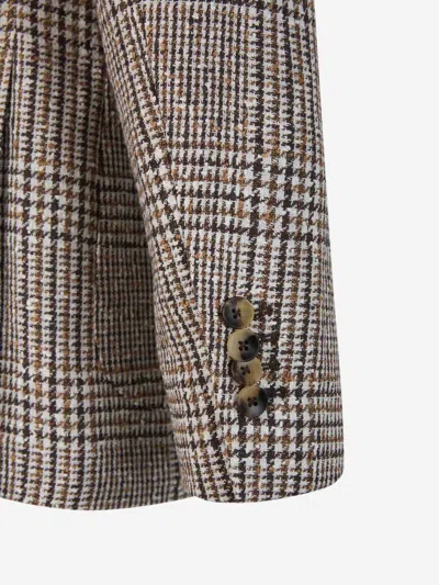 Lardini Brooch-detail Single-breasted Blazer In Brown
