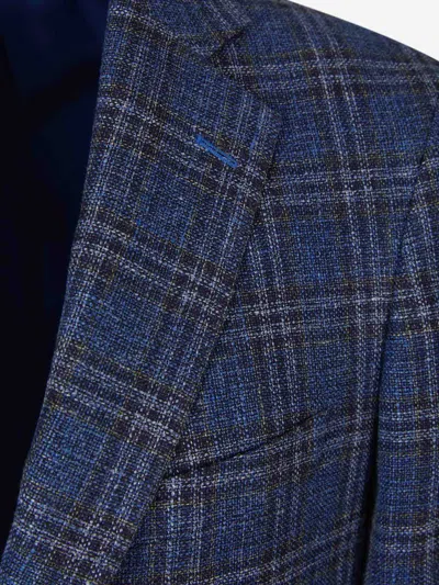 Scabal® Scabal Motif Checks Blazer In Blue