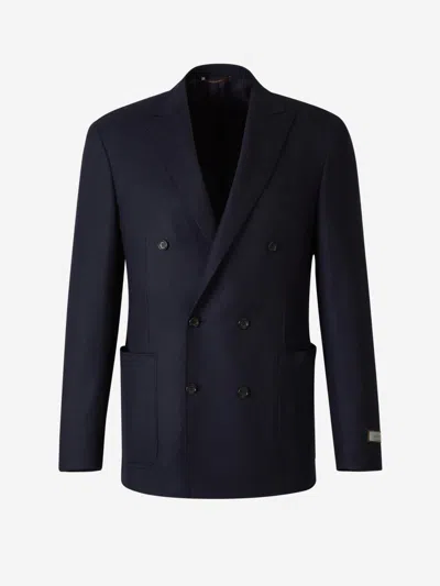 Canali Peak-lapels Wool-blend Blazer
