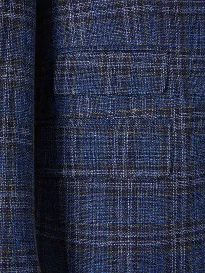 Scabal® Scabal Motif Checks Blazer In Blue