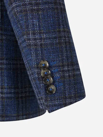 Scabal® Scabal Motif Checks Blazer In Blue