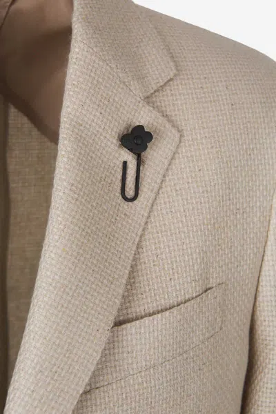 Lardini Single-breasted Blazer In Neutral