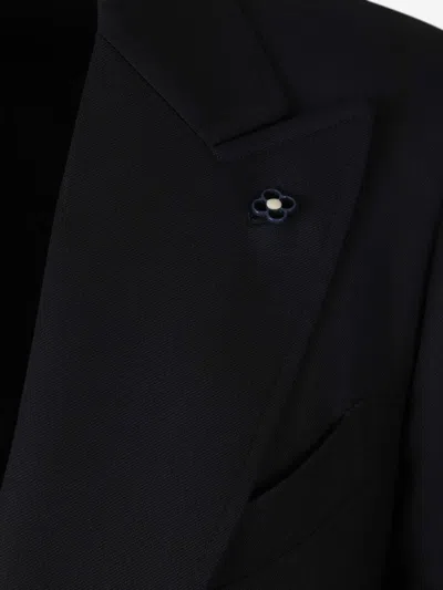 Lardini Wool Single-breasted Suit In Black