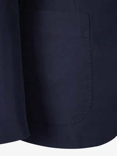 Incotex Plain Linen Suit In Blue
