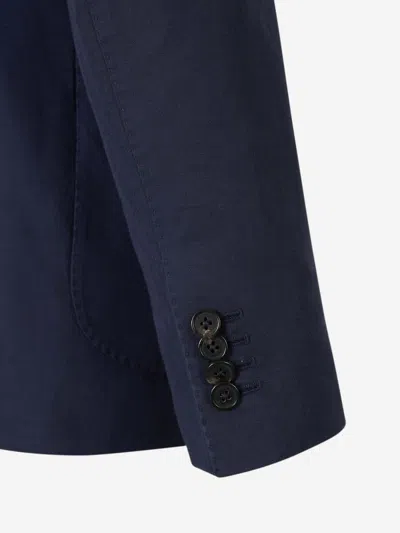 Incotex Plain Linen Suit In Blue