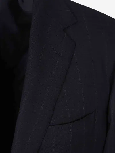 Sartorio Napoli Striped Wool Suit In Black