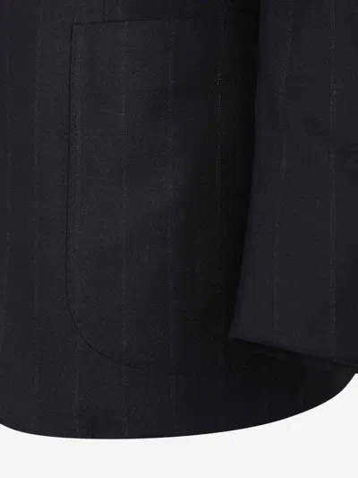 Sartorio Napoli Striped Wool Suit In Black