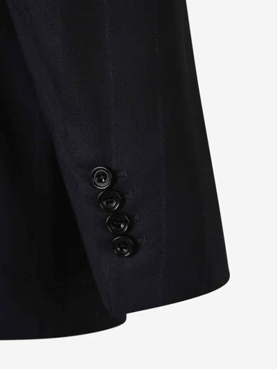 Sartorio Napoli Striped Wool Suit In Black