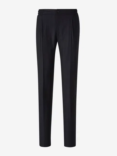 Sartorio Napoli Striped Wool Suit In Black