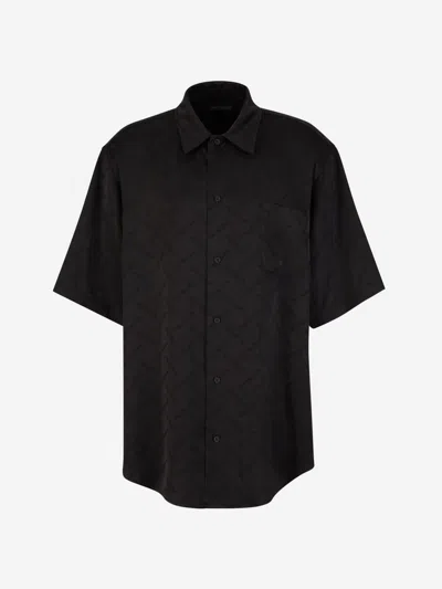Balenciaga Fluid Logo Shirt In Brown