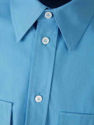 Bottega Veneta Double Layer Shirt In Blue