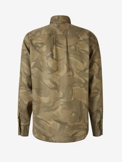 Tom Ford Military Motif Shirt In Green