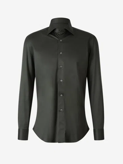 Fray Cotton Shirt In Black