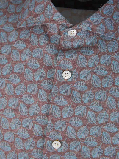 Vincenzo Di Ruggiero Leaf-print Shirt In Blue
