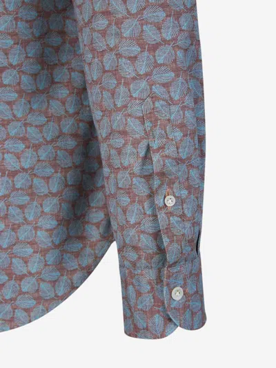 Vincenzo Di Ruggiero Leaf-print Shirt In Blue