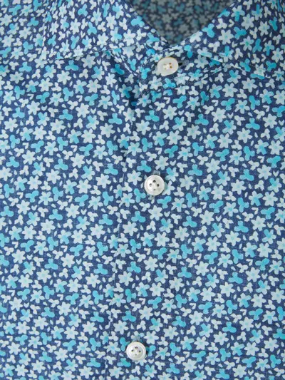 Vincenzo Di Ruggiero Floral-print Shirt In Blue