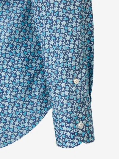 Vincenzo Di Ruggiero Floral-print Shirt In Blue