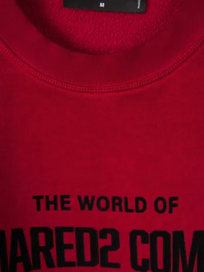Dsquared2 Logo-print Cotton Sweatshirt In Red