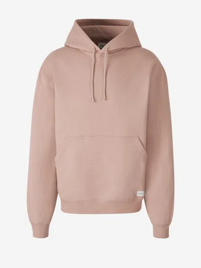 Saint Laurent Oversized Hoodie With Kangaroo Pocket And Ribbed Finish In Brown