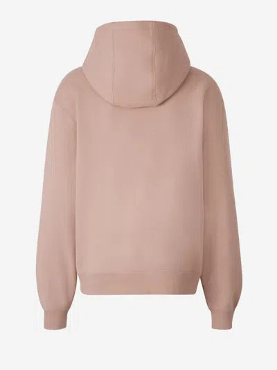 Saint Laurent Oversized Hoodie With Kangaroo Pocket And Ribbed Finish In Brown