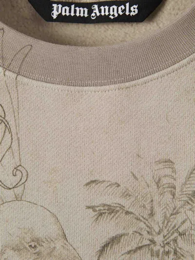 Palm Angels Pencil Cotton Sweatshirt In Neutral