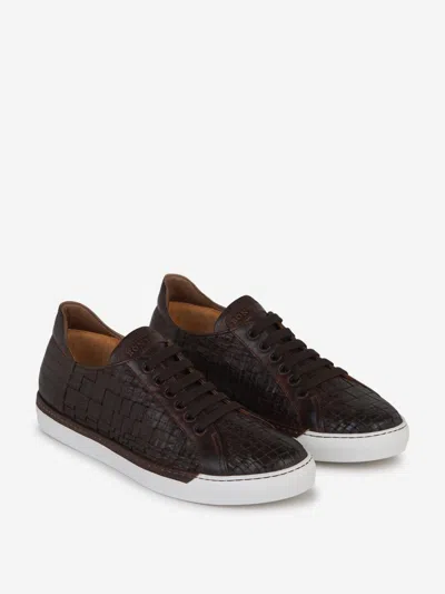 Bontoni Enrico Intreccio Sneakers In Brown