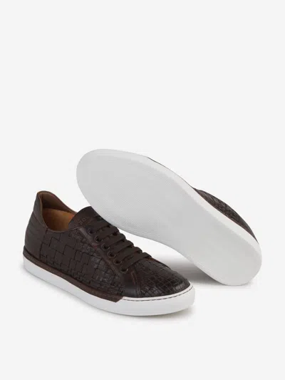 Bontoni Enrico Intreccio Sneakers In Brown