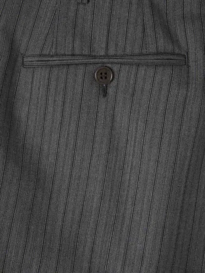 Canali Striped Wool Pants In Gray