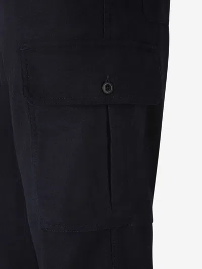 Incotex Cargo Flannel Trousers In Black