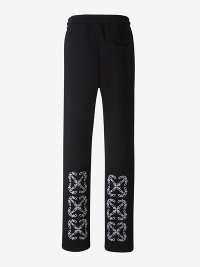 Off-white Diag-stripe Embroidered Track Pants In Black