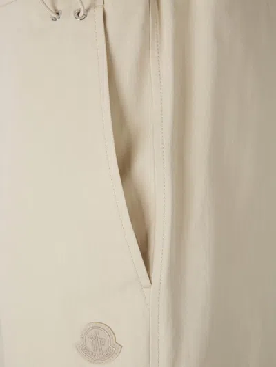 Moncler Canvas Logo Trousers In Neutral
