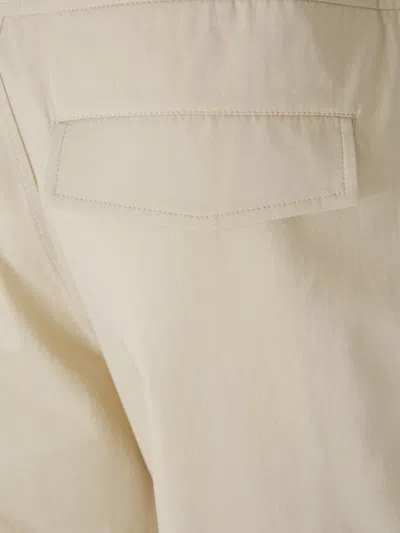 Moncler Canvas Logo Trousers In Neutral