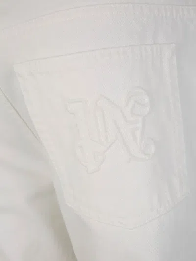 Palm Angels Monogram Straight Jeans In White