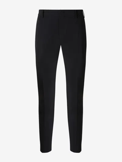 Pt Torino 'dieci' Blue Pants With Belt Loops And Logo Plaque On The Rear In Black
