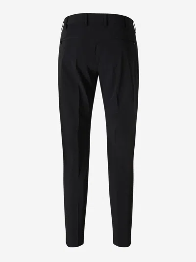 Pt Torino 'dieci' Blue Pants With Belt Loops And Logo Plaque On The Rear In Black