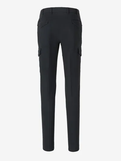 Pt Torino Cotton Cargo Pants In Black