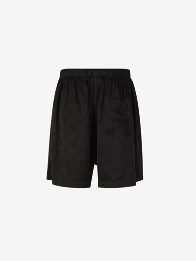 Balenciaga Cotton Pyjama Shorts In Black