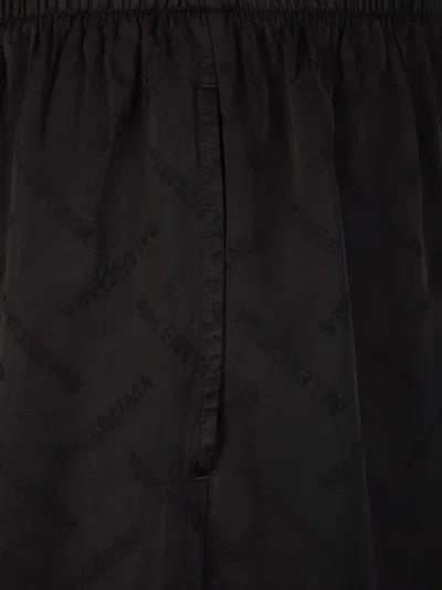 Balenciaga Cotton Pyjama Shorts In Black