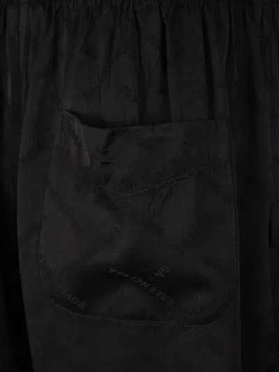 Balenciaga Cotton Pyjama Shorts In Black